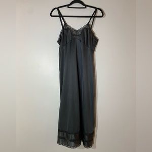Ladies Vintage Black Adonna Slip Dress
Nylon 
Made in the USA 
Lace trim Sexy